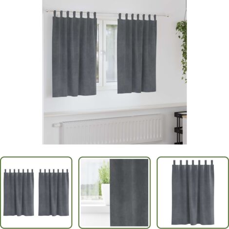 Cortinas de terciopelo -  Cortinas opacas 2 pcs Gris Claro 140 x 140 cm Terciopelo