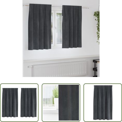 Cortinas de terciopelo -  Cortinas opacas 2 pcs Gris Claro 140 x 140 cm Terciopelo