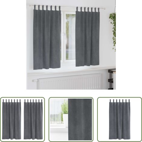Cortinas de terciopelo -  Cortinas opacas 2 pcs Gris Claro 140 x 175 cm Terciopelo