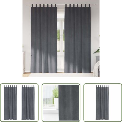 Cortinas de terciopelo -  Cortinas opacas 2 pcs Gris Claro 140 x 245 cm Terciopelo
