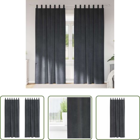 Cortinas de terciopelo -  Cortinas opacas 2 pcs Gris Claro 140 x 260 cm Terciopelo