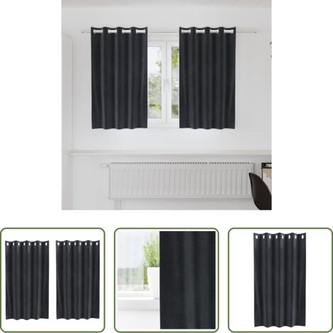 Cortinas de terciopelo -  Cortinas opacas 2 pcs Gris oscuro 140 x 140 cm Terciopelo