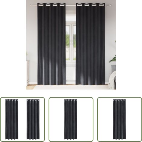 Cortinas de terciopelo -  Cortinas opacas 2 pcs Gris oscuro 140 x 245 cm Terciopelo