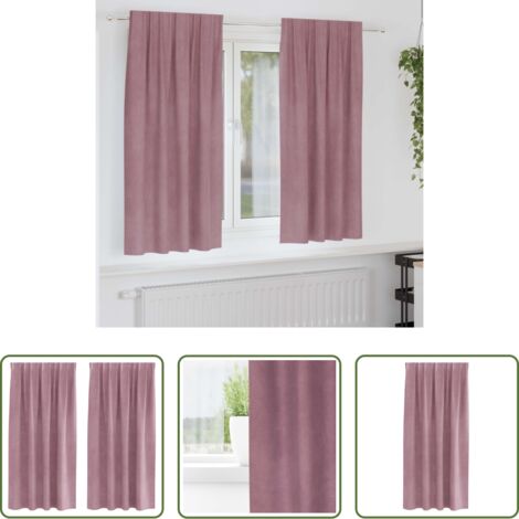 Cortinas de terciopelo -  Cortinas opacas 2 pcs Rosa Oscuro 140 x 175 cm Terciopelo