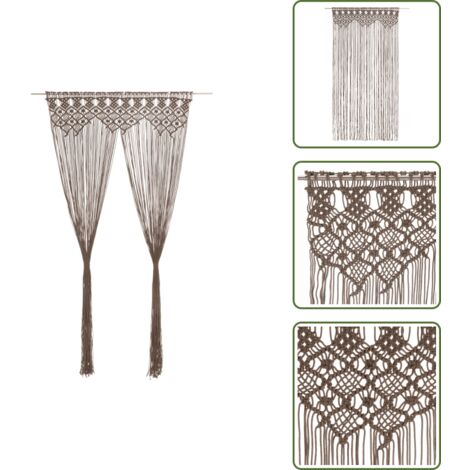 Cortinas de ventana - vidaXL Cortina de macramé algodón gris taupé 140x240 cm - Separadores de ambientes