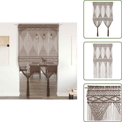 Cortinas de ventana - vidaXL Cortina de macramé algodón gris taupé 140x240 cm - Separadores de ambientes
