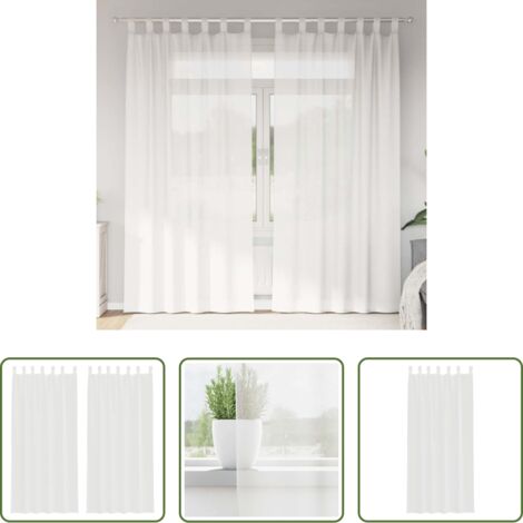 Cortinas de voile -  Cortinas de gasa con trabillas 2 uds. color blanco 140x245 cm
