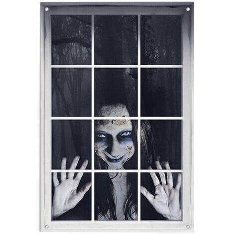 Cortinas decorativas de Halloween para exteriores, cortinas espeluznantes para puertas de Halloween, accesorio para exteriores, interiores, jardín, patio, hogar, 2 piezas