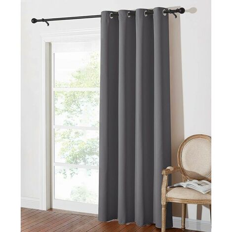 Cortinas Decorativas para Ventanas - Cortinas con Aislamiento Térmico para Salón con Ojales Ahorro de Energía, Ancho 140 por Alto 240 cm, Ternel, Gris, 1 Pieza
