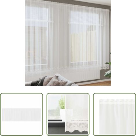 Cortinas florales -  Cortina de Encaje con cortinas Floral 220 x 1200 cm Poliéster
