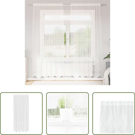 Cortinas florales -  Cortina de Encaje con cortinas Floral 245x150cm Poliéster