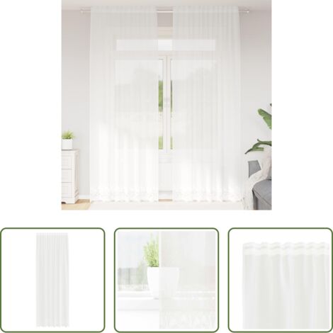 Cortinas florales -  Cortina de Encaje con cortinas Floral 280 x 150 cm Poliéster
