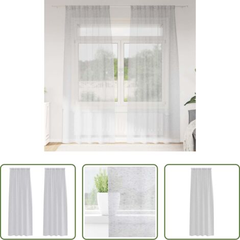 Cortinas modernas -  Cortina de Voilé 2 pcs Gris Claro 245 x 140 cm Poliéster