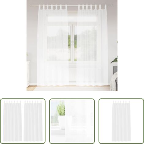 Cortinas modernas -  Cortina de Voilé con cortinas 2 pcs 245 x 140 cm Poliéster