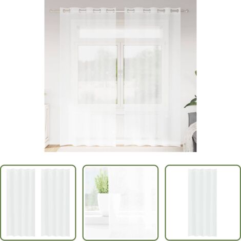 Cortinas modernas -  Cortina de Voilé con cortinas 2 pcs 260 x 140 cm Poliéster