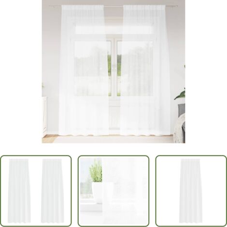 Cortinas modernas -  Cortina de Voilé con cortinas 2 pcs 260 x 140 cm Poliéster
