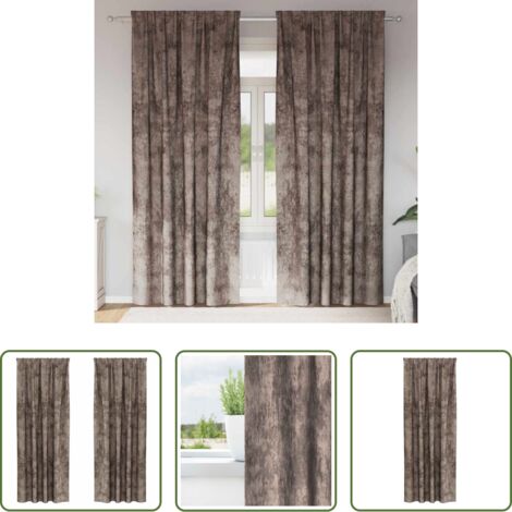 Cortinas modernas -  Cortinas de Terciopelo 2 pcs Capuchino 245 x 140 cm Terciopelo