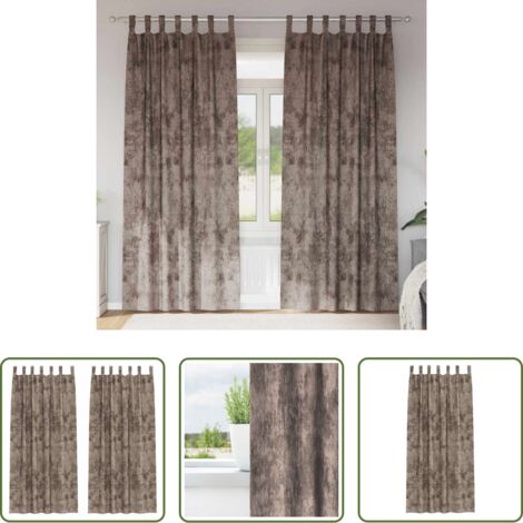 Cortinas modernas -  Cortinas de Terciopelo 2 pcs Capuchino 260 x 140 cm Terciopelo