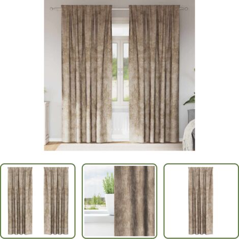 Cortinas modernas -  Cortinas de Terciopelo 2 pcs champán 225 x 140 cm Terciopelo