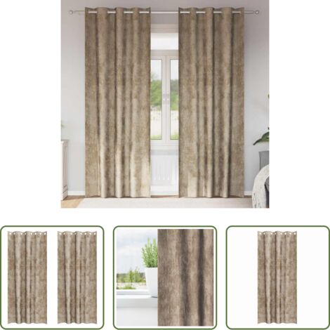 Cortinas modernas -  Cortinas de Terciopelo 2 pcs champán 260 x 140 cm Terciopelo