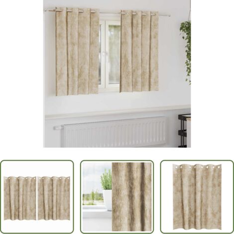 Cortinas modernas -  Cortinas de Terciopelo 2 pcs Crema 140 x 140 cm Terciopelo