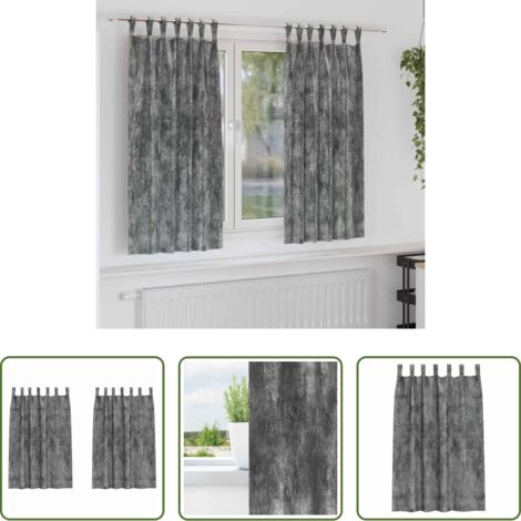 Cortinas modernas -  Cortinas de Terciopelo 2 pcs Gris 175 x 140 cm Terciopelo