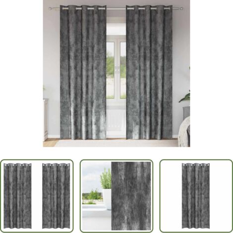 Cortinas modernas -  Cortinas de Terciopelo 2 pcs Gris 245 x 140 cm Terciopelo