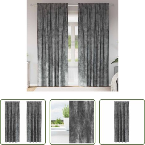 Cortinas modernas -  Cortinas de Terciopelo 2 pcs Gris 245 x 140 cm Terciopelo