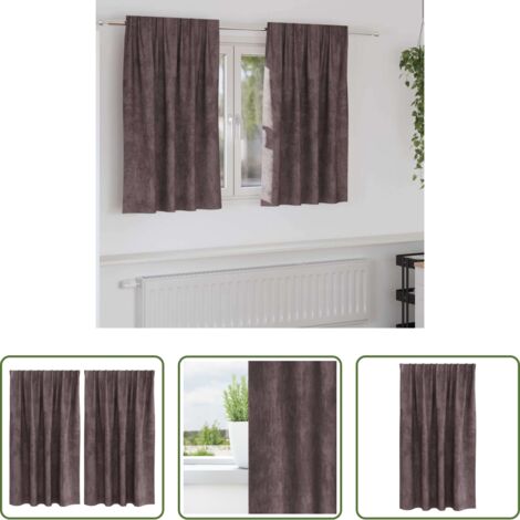 Cortinas modernas -  Cortinas de Terciopelo 2 pcs Marrón 140 x 140 cm Terciopelo