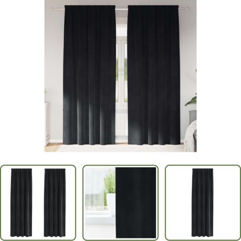Cortinas negras -  Cortinas opacas 2 pcs Negro 140 x 245 cm Terciopelo