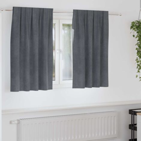 Cortinas opacas 2 pcs Gris Claro 140 x 140 cm Terciopelo