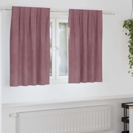 Cortinas opacas 2 pcs Rosa Oscuro 140 x 140 cm Terciopelo