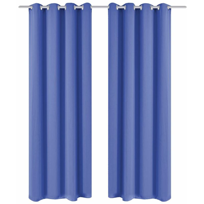 

Cortinas opacas 2 piezas con ojales de metal 135x175 cm azul