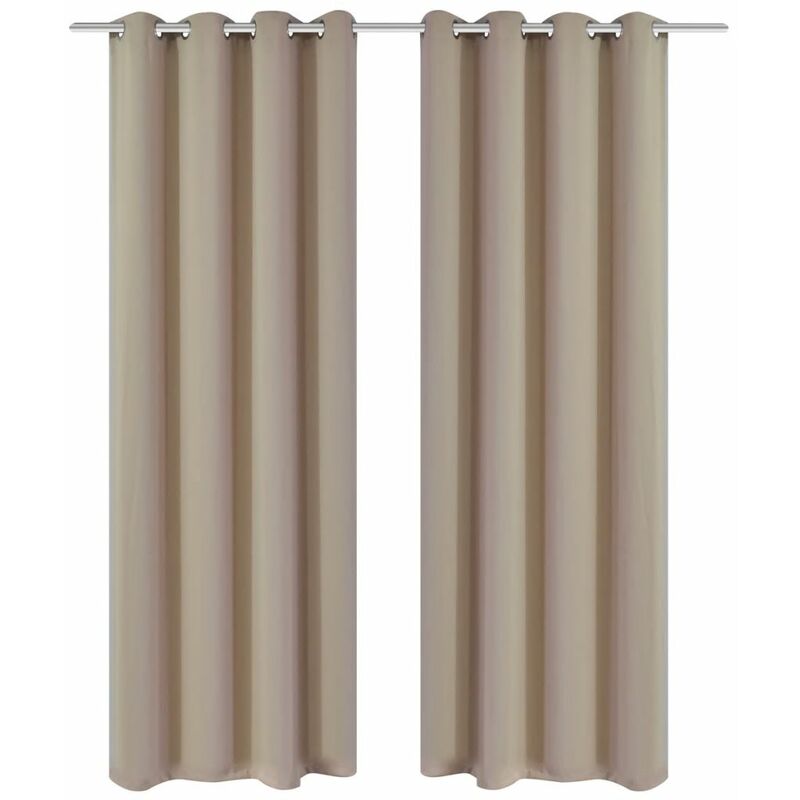 

Cortinas opacas 2 piezas con ojales de metal 135x175 cm crema