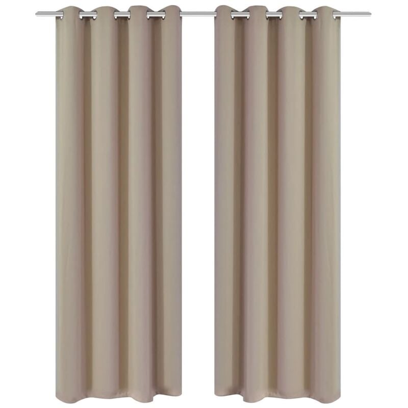 

Cortinas opacas 2 piezas con ojales de metal 135x175 cm crema