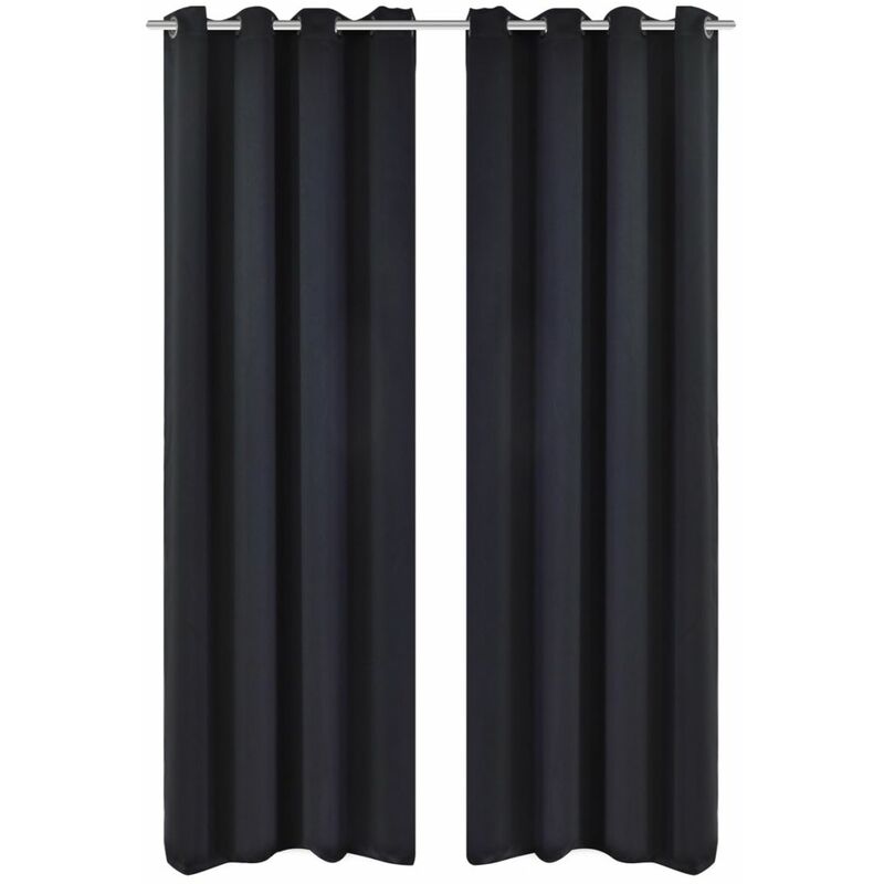 

Cortinas opacas 2 piezas con ojales de metal 135x175 cm negras