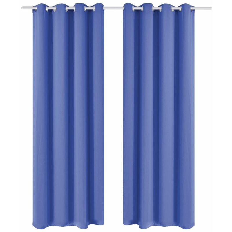 

Cortinas opacas 2 piezas con ojales de metal 135x245cm azul