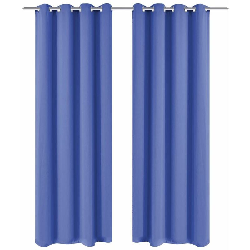 

Cortinas opacas 2 piezas con ojales de metal 135x245cm azul