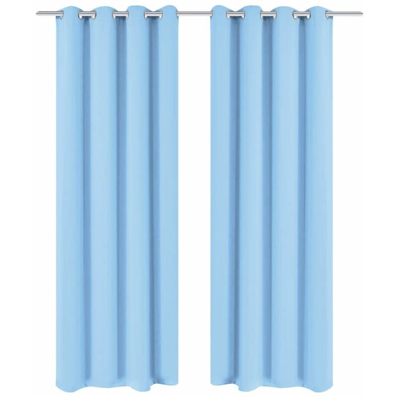 

Cortinas opacas 2 piezas con ojales de metal 135x245cm turquesa