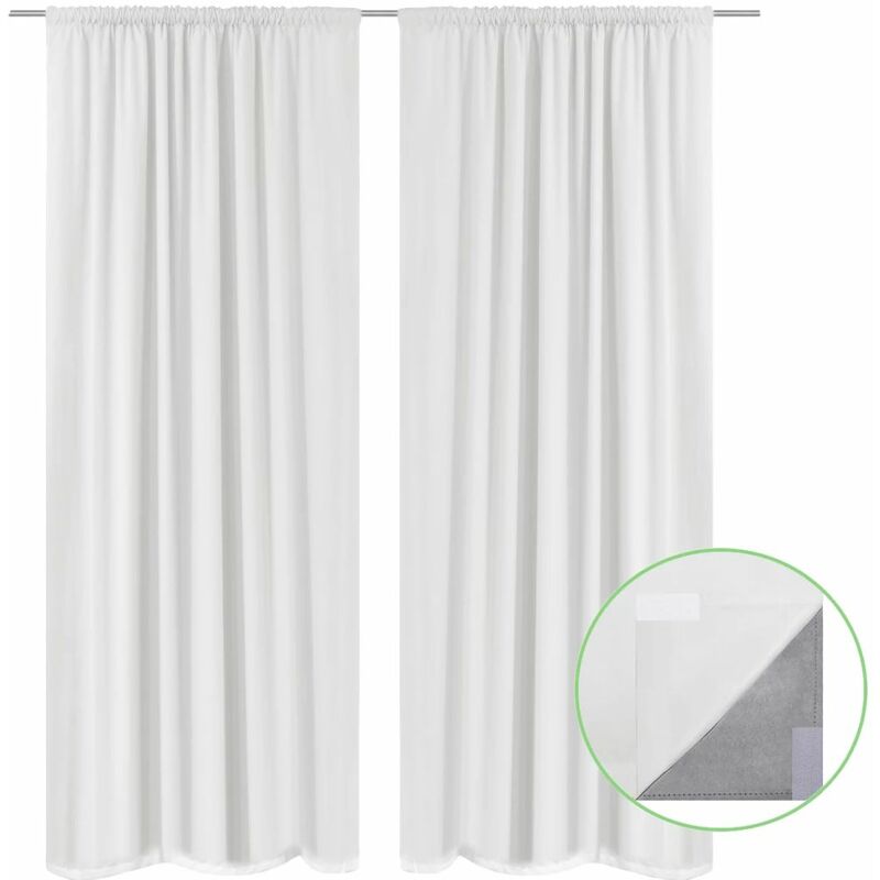

Cortinas opacas 2 piezas doble capa 140x175 cm blancas