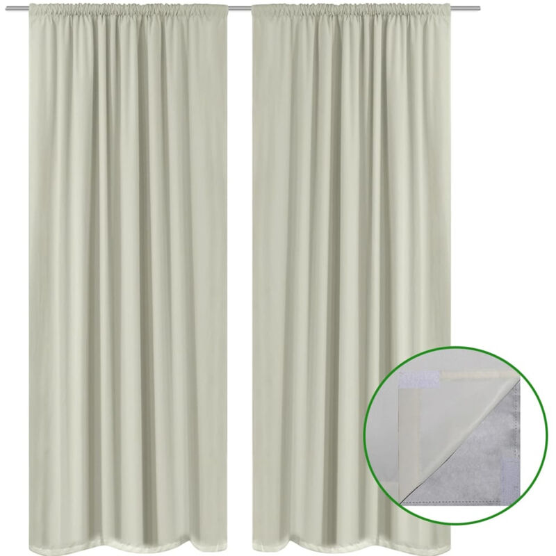 

Cortinas opacas 2 piezas doble capa 140x175 cm crema