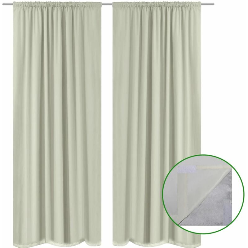 

Cortinas opacas 2 piezas doble capa 140x175 cm crema - Crema