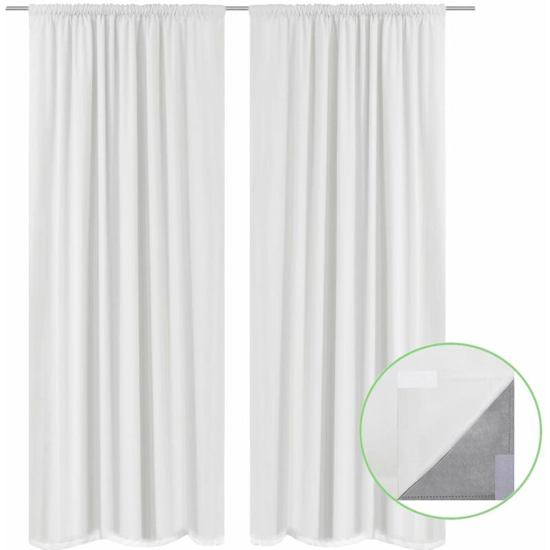 

Cortinas opacas 2 ud doble capa 140x245cm blanco ahorro energía