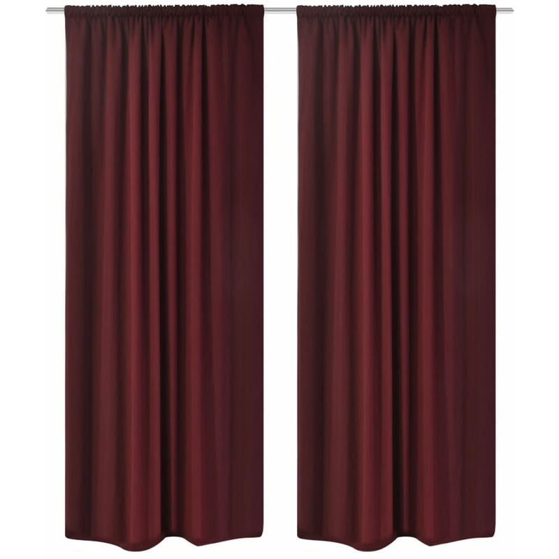 

Cortinas opacas 2 uds doble capa 140x245 borgoña ahorro energía - Rojo