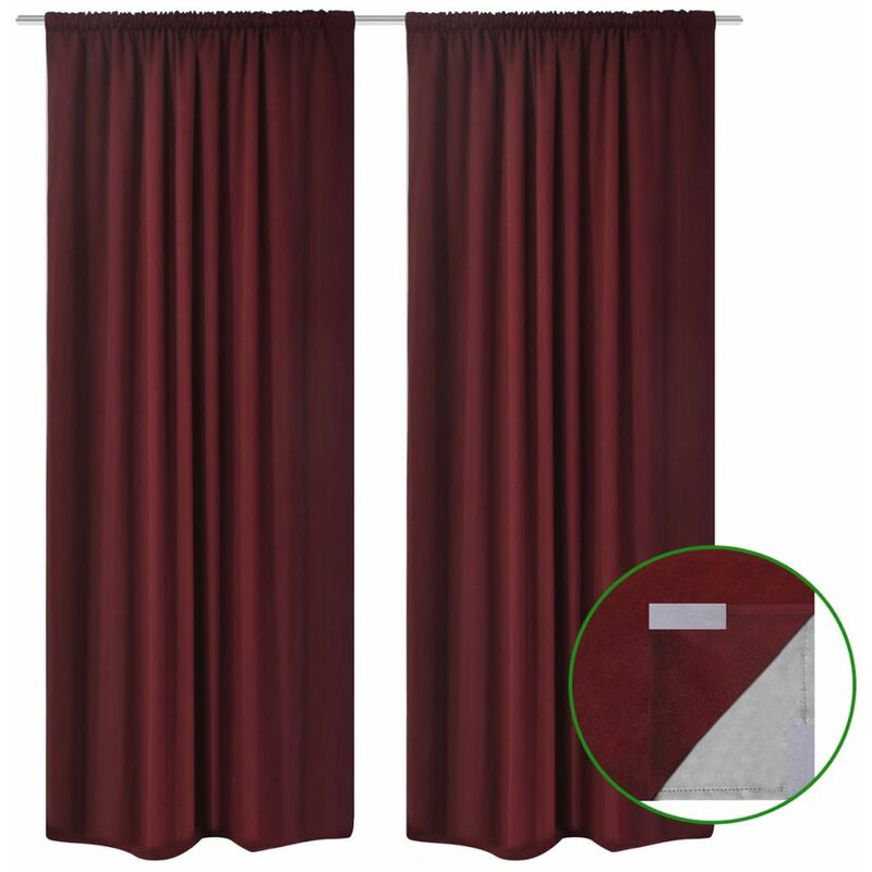 

Cortinas opacas 2 uds doble capa 140x245 borgoña ahorro energía