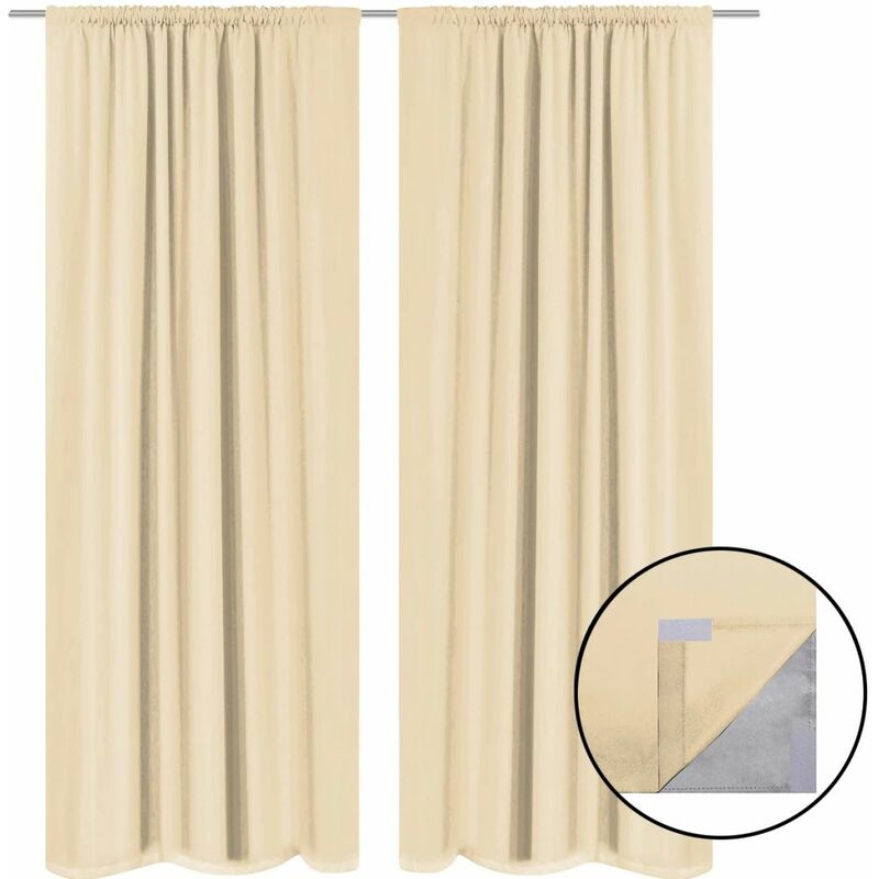

Cortinas opacas 2 unidades doble capa 140x175 cm beis