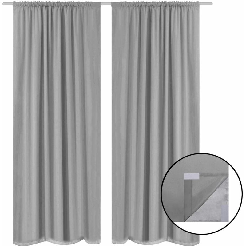 

Cortinas opacas 2 unidades doble capa 140x175 cm gris - Gris - Vidaxl