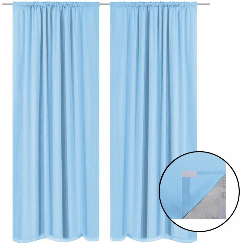 

Cortinas opacas 2 unidades doble capa 140x175 cm turquesa