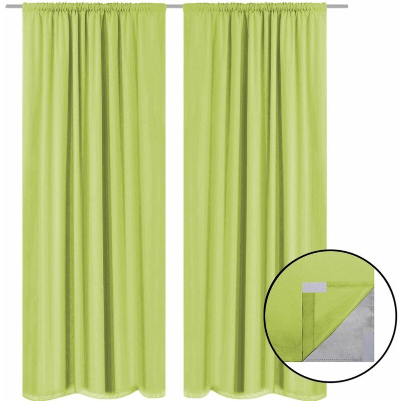 

Cortinas opacas 2 unidades doble capa 140x175 cm verde