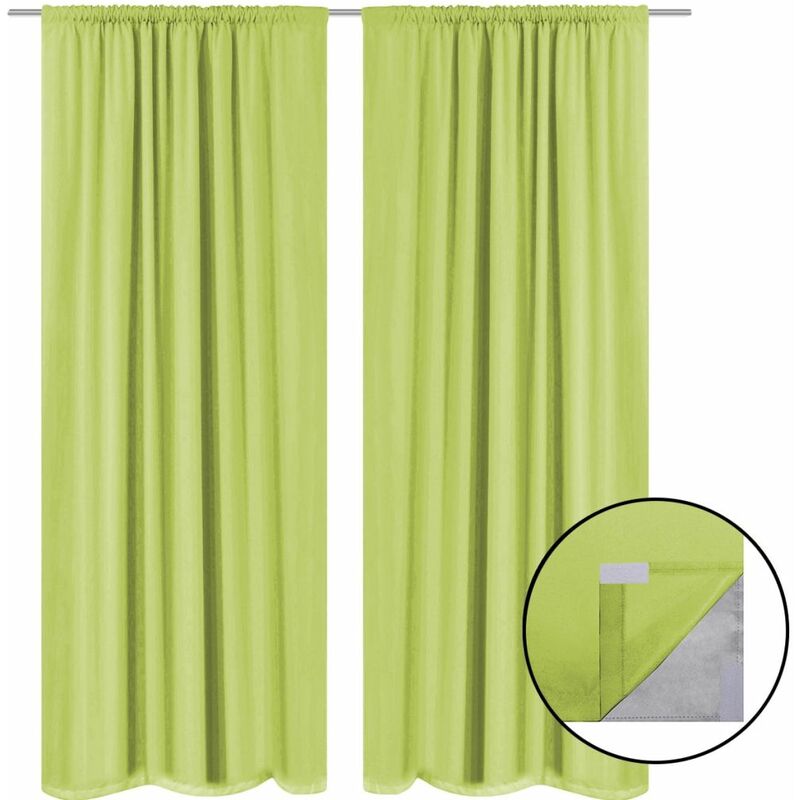 

Cortinas opacas 2 unidades doble capa 140x245 cm verde